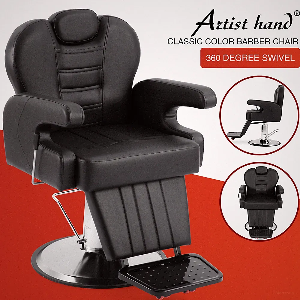 Black All Purpose Heavy Duty Recline Barber Chair Hydraulic Salon Beauty Stylist