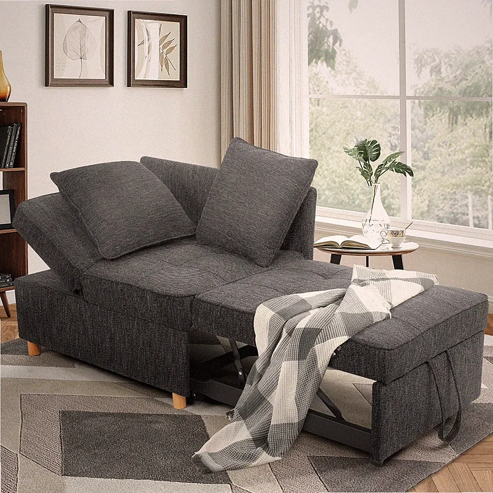 Folding Ottoman Sofa Bed Chair,4-in-1 Sleeper Sofa Adjustable Backrest Home USA