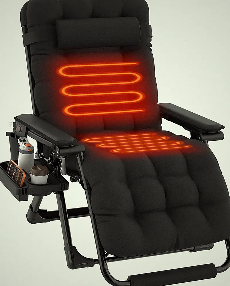 Heated Zero Gravity Chair XL, Oversized Zero Gravity Recliner W/3 Heat Levels fo