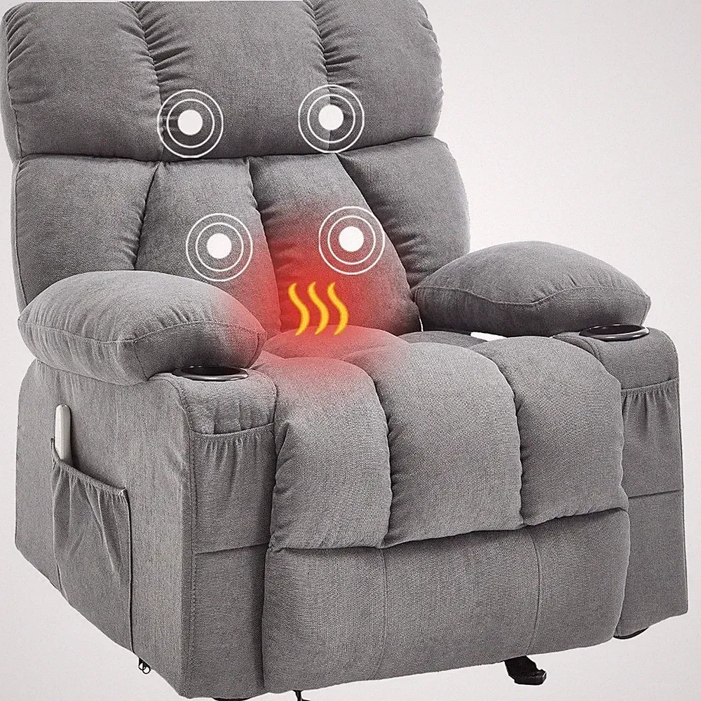 Massage Recliner Chair with Heat and Vibration Ergonomic Rocking Lounge Chair